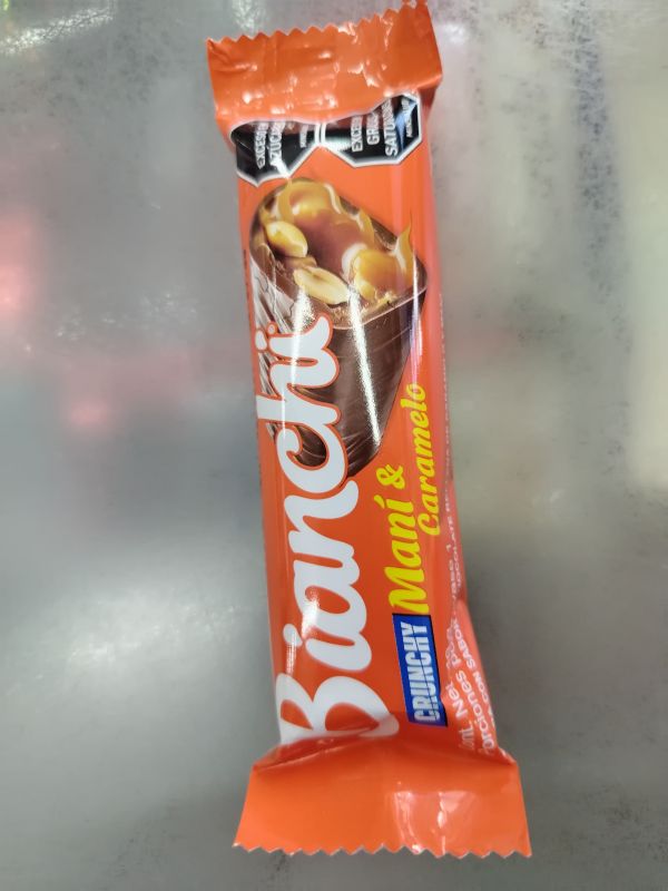 Chocolatina rellena de caramelo bianchi. 40g
