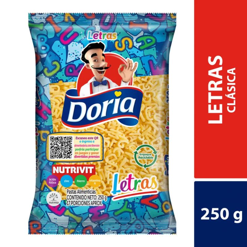 Pasta doria letras 250g