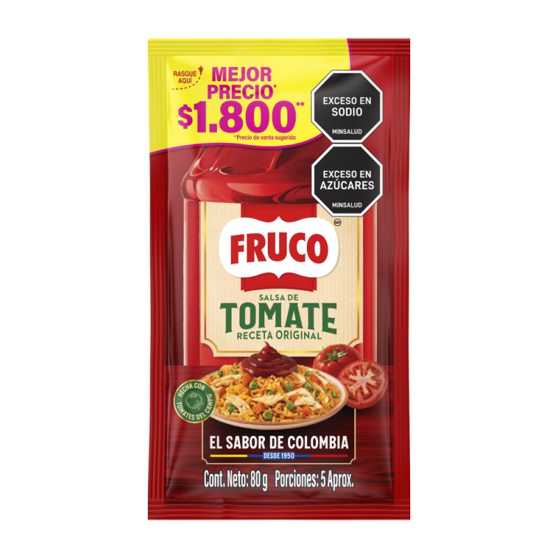 Sobre de salsa de tomate fruco 80g