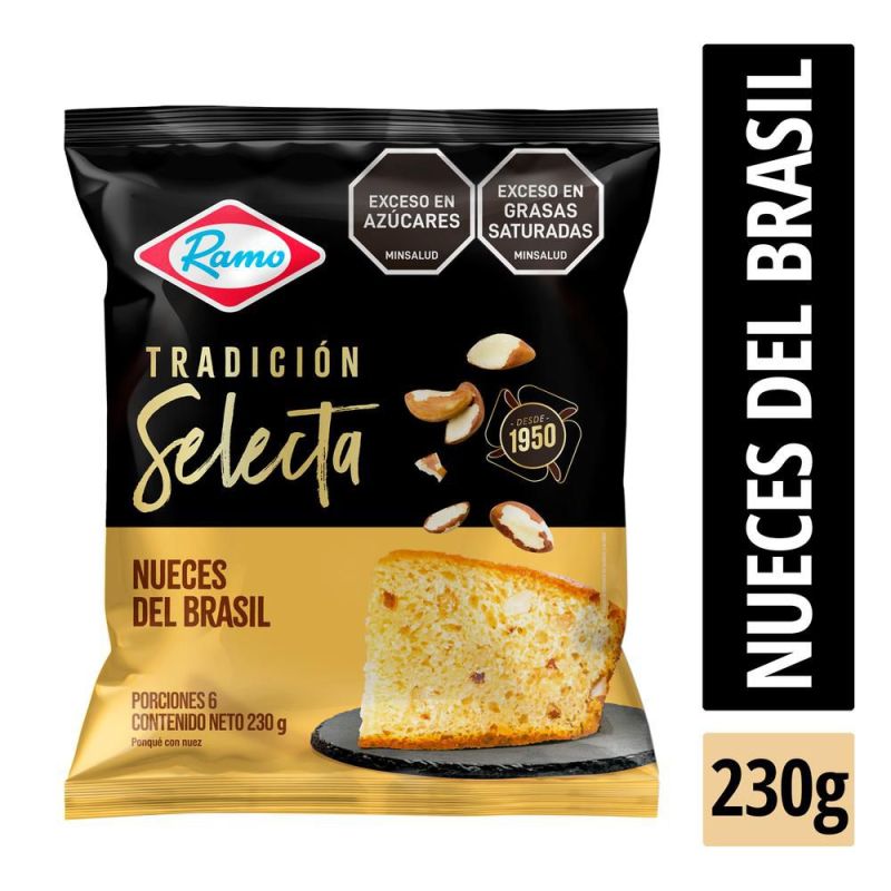 Ponqué ramo tradicion selecta nueces del brasil 230g