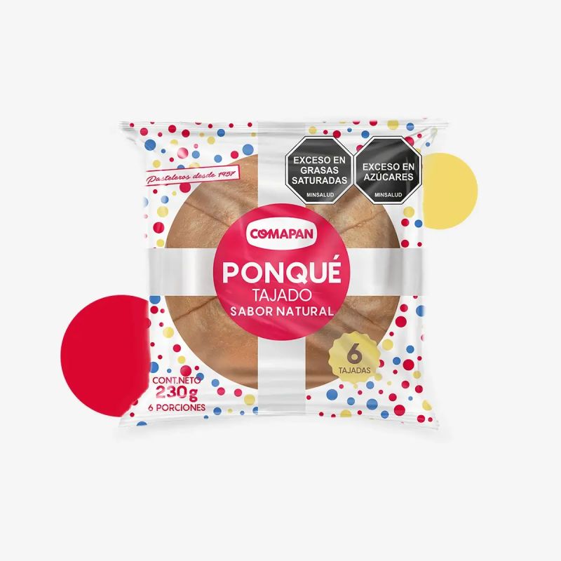Ponqué coma pan 260g x 6 tajadas 