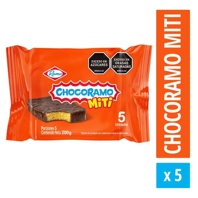 Ponqué chocoramo Miti paquete x5