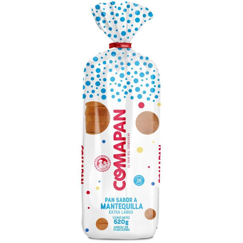 Pan tajado mantequilla coma pan extra largo 520g