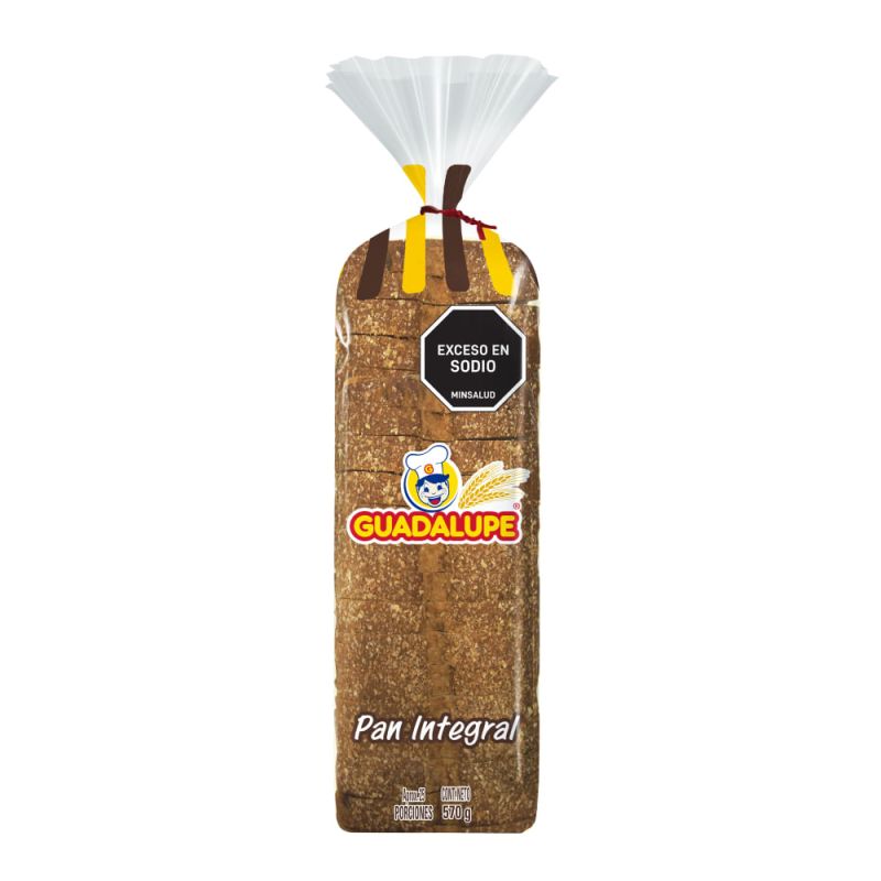 Pan tajado  Guadalupe integral extra largo 570g