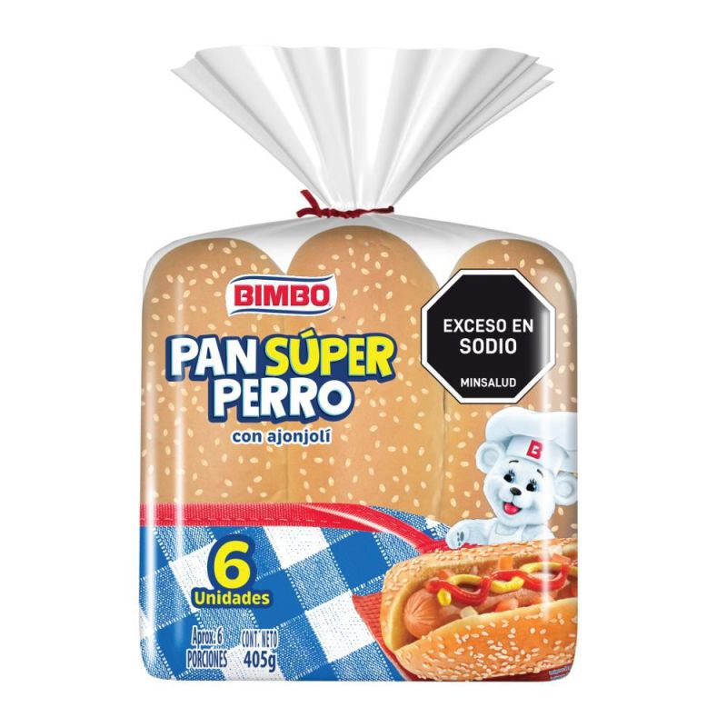 Pan super perro con ajonjoli 405g