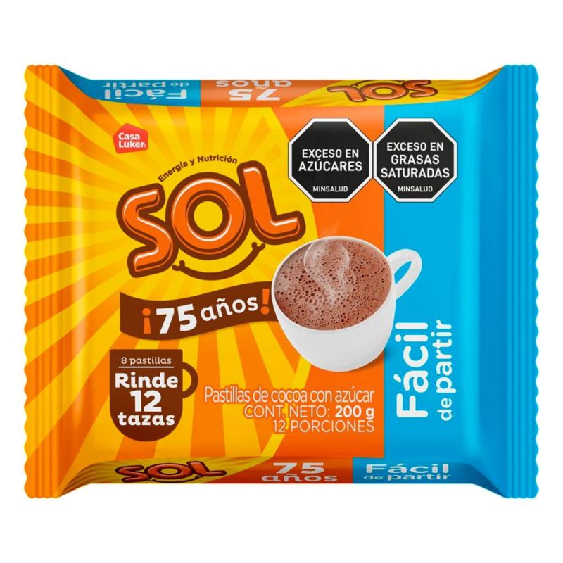 Chocolate sol 75años  200g